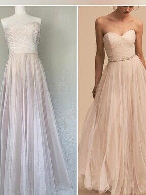 BHLDN Watters Calla Gown 14 Ivory Tulle Balletcore Boho A-Line Wedding Dress